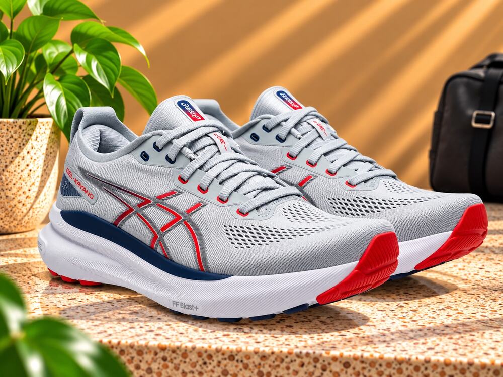 USED ASICS Men's Gel-Kayano 31 Running Shoes, Size US 12 Piedmont Grey/Fiery RED
